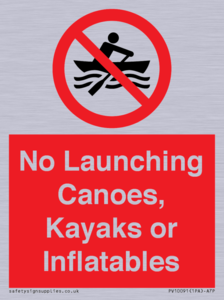 No Launching Canoes, Kayaks or Inflatables